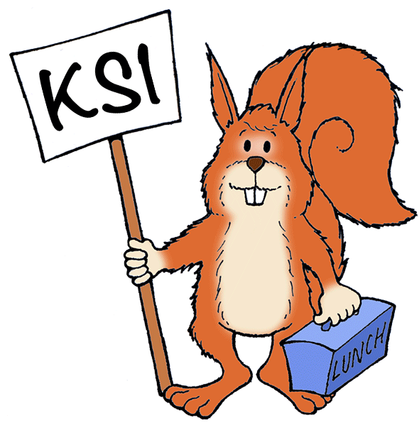 Picture of a young ED the Squirrel depicting a Key Stage 1 visitor to Hampshire on a school trip