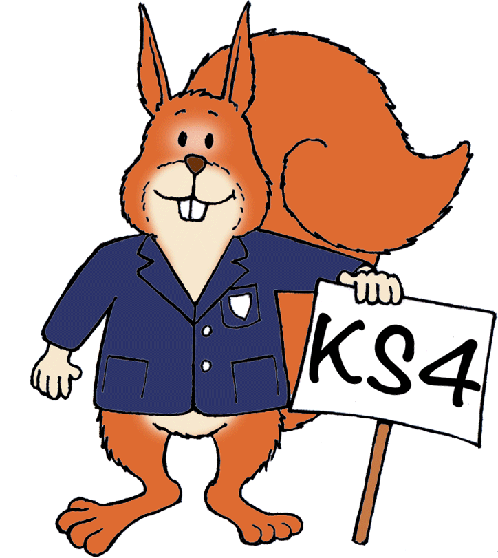 Picture of a teenage ED the Squirrel depicting a Key Stage 4 visitor to Hampshire on a school trip